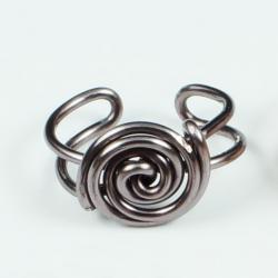 Gunmetal Spiral Button Ear Cuff